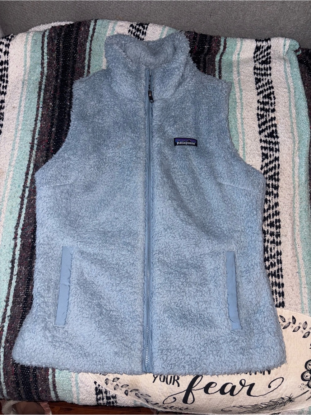 Patagonia women’s ' Light Blue Fleece Vest - Cozy Layering Vest